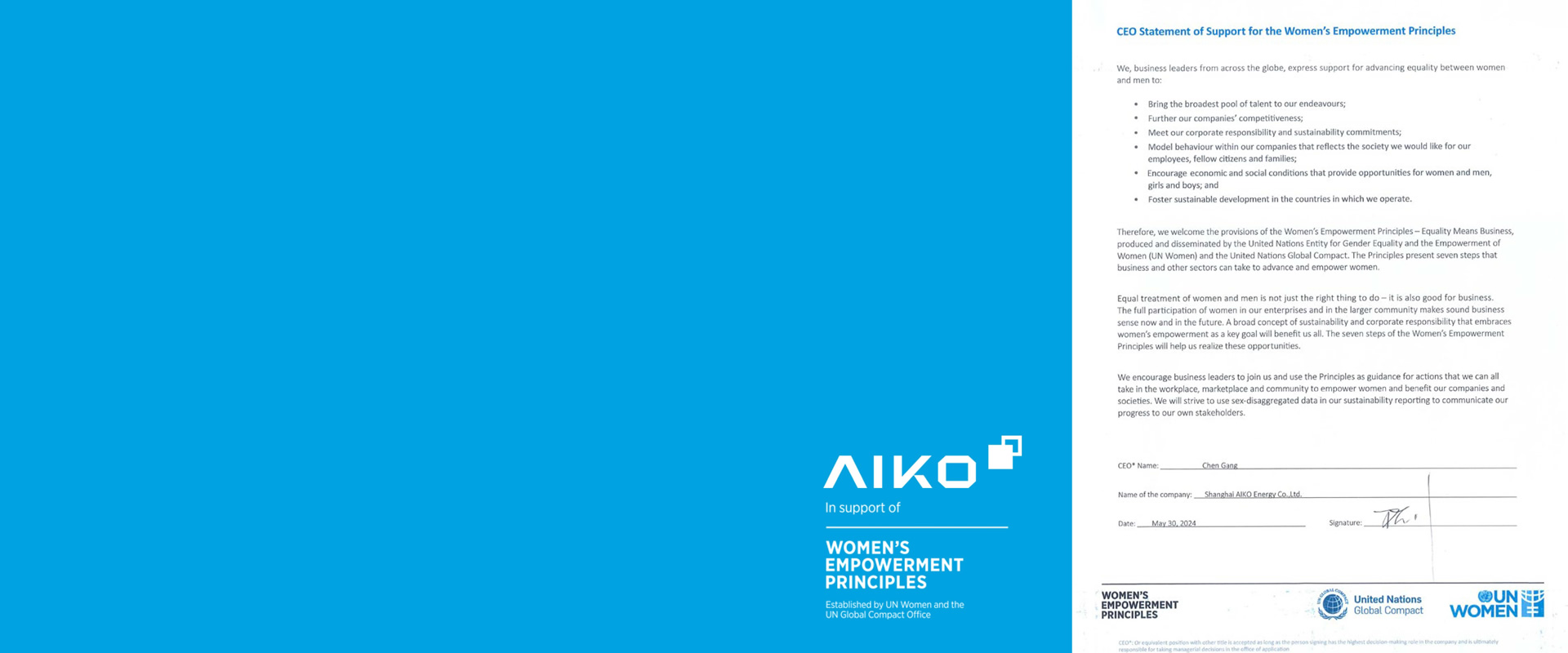 Ondertekening van de WEP's